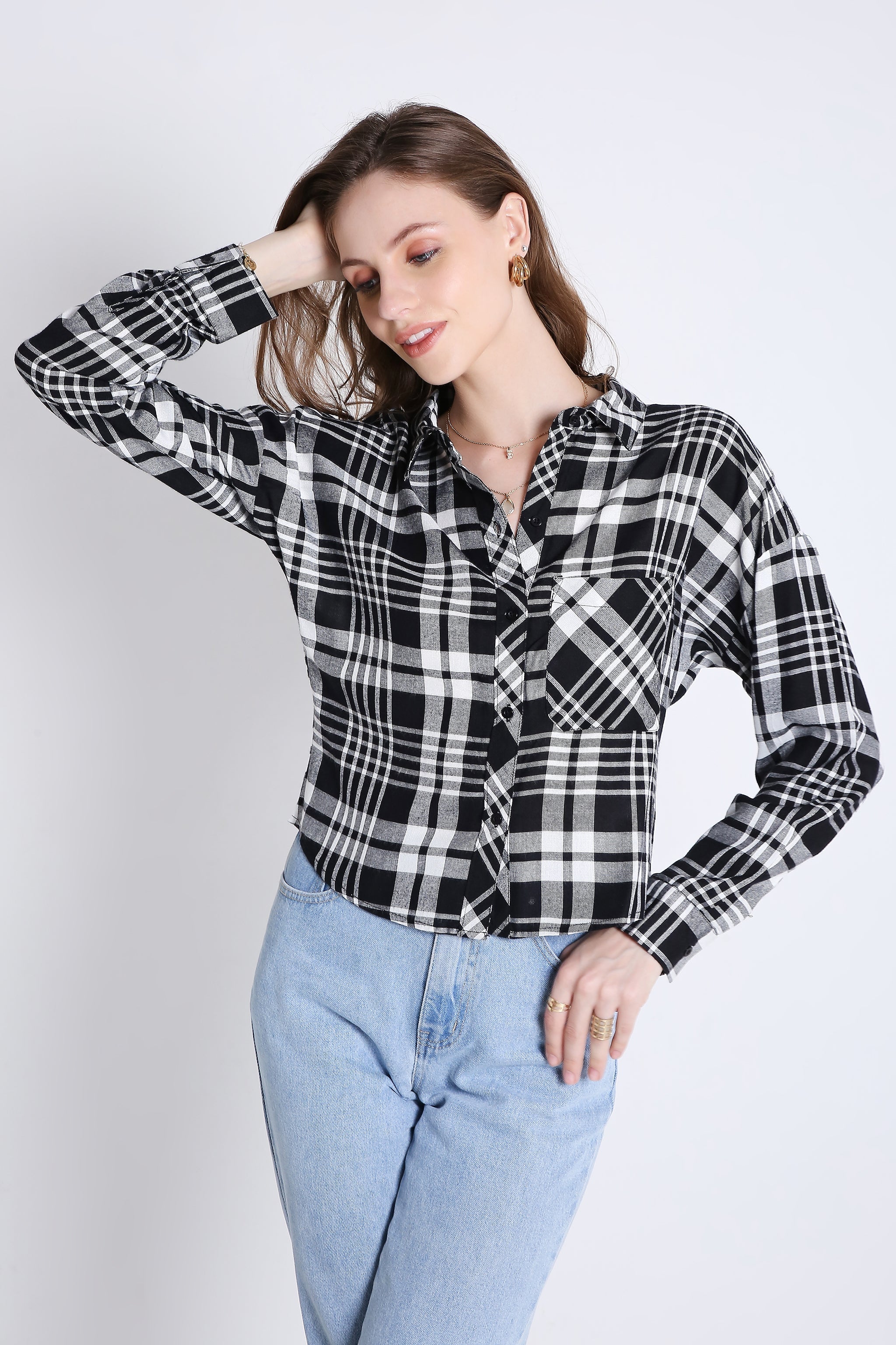 Checks Crop Shirt FRENCH THEORY