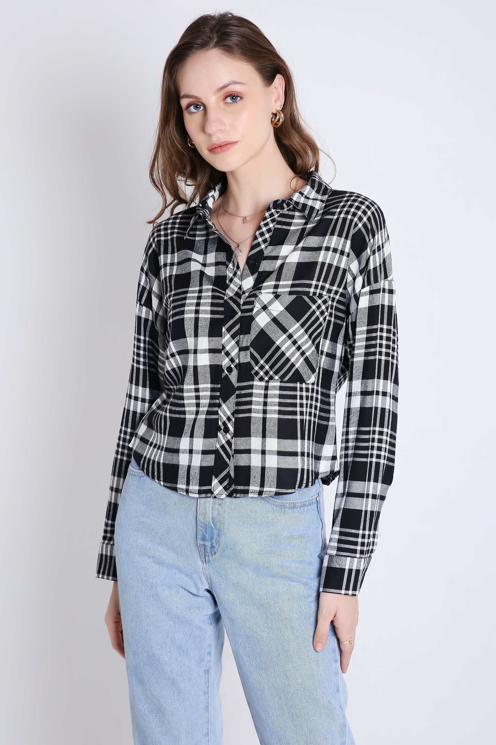 Checks Crop Shirt FRENCH THEORY