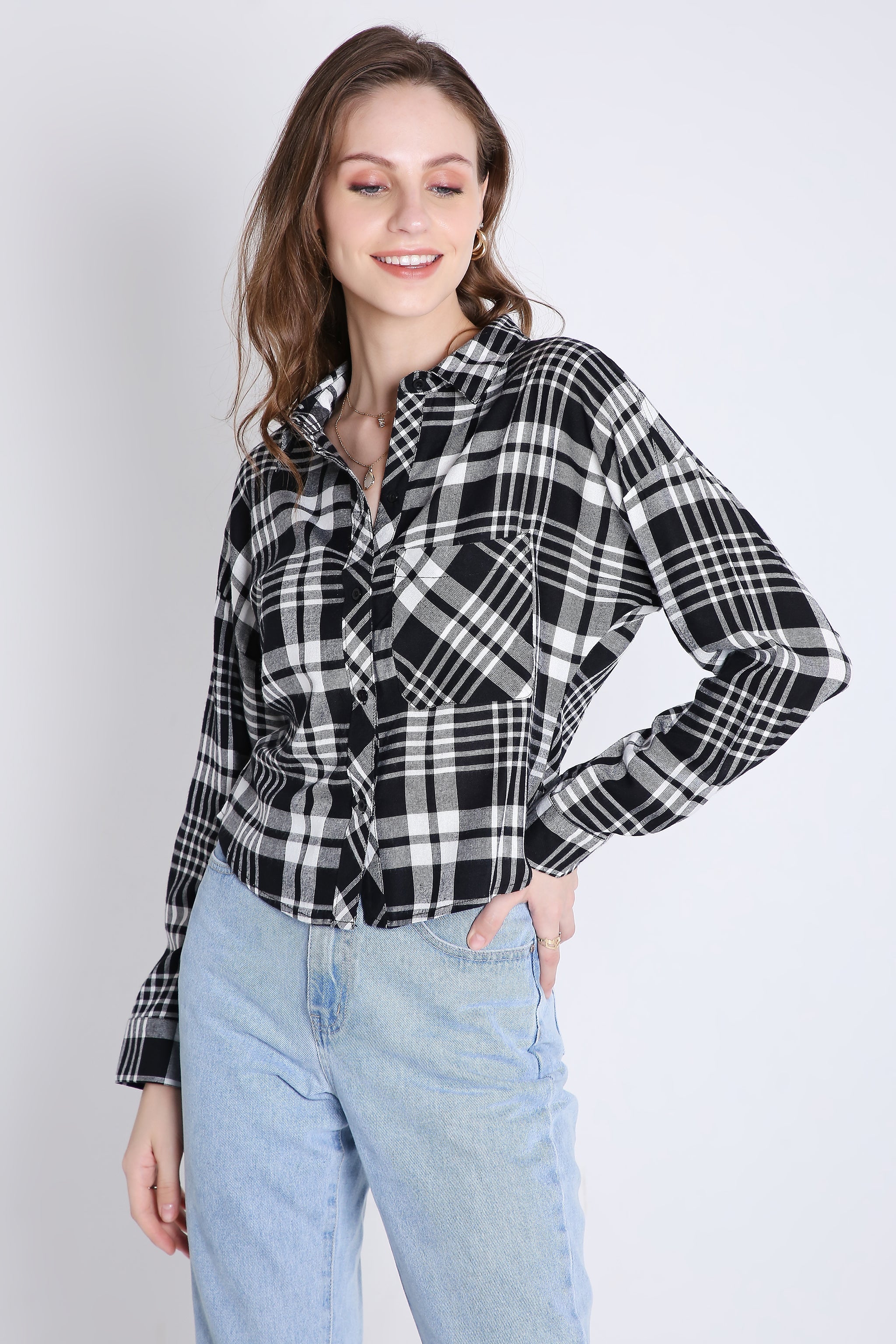 Checks Crop Shirt FRENCH THEORY