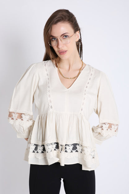Flared Top with Lace Details