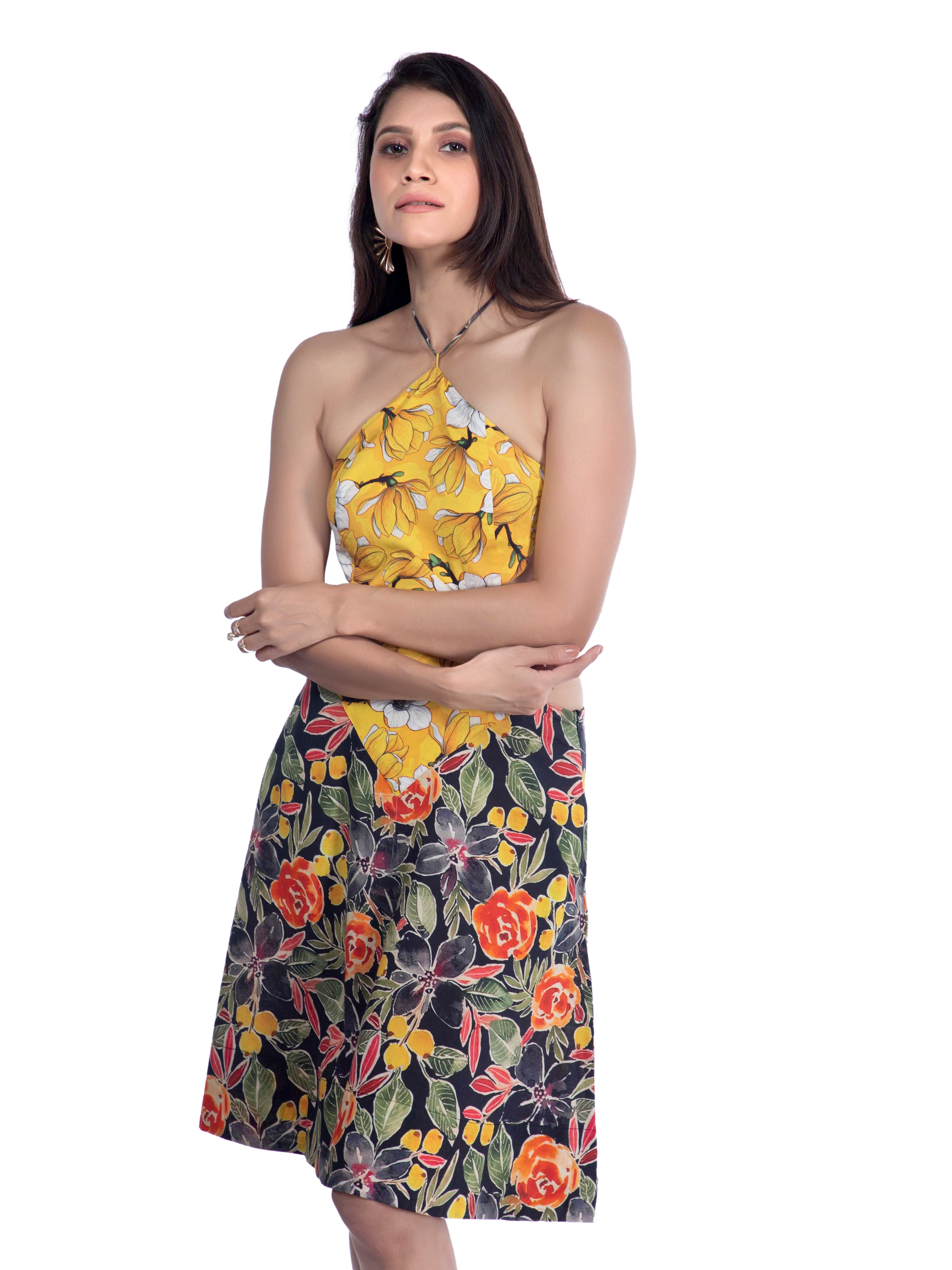 Yellow Printed Cotton Dress