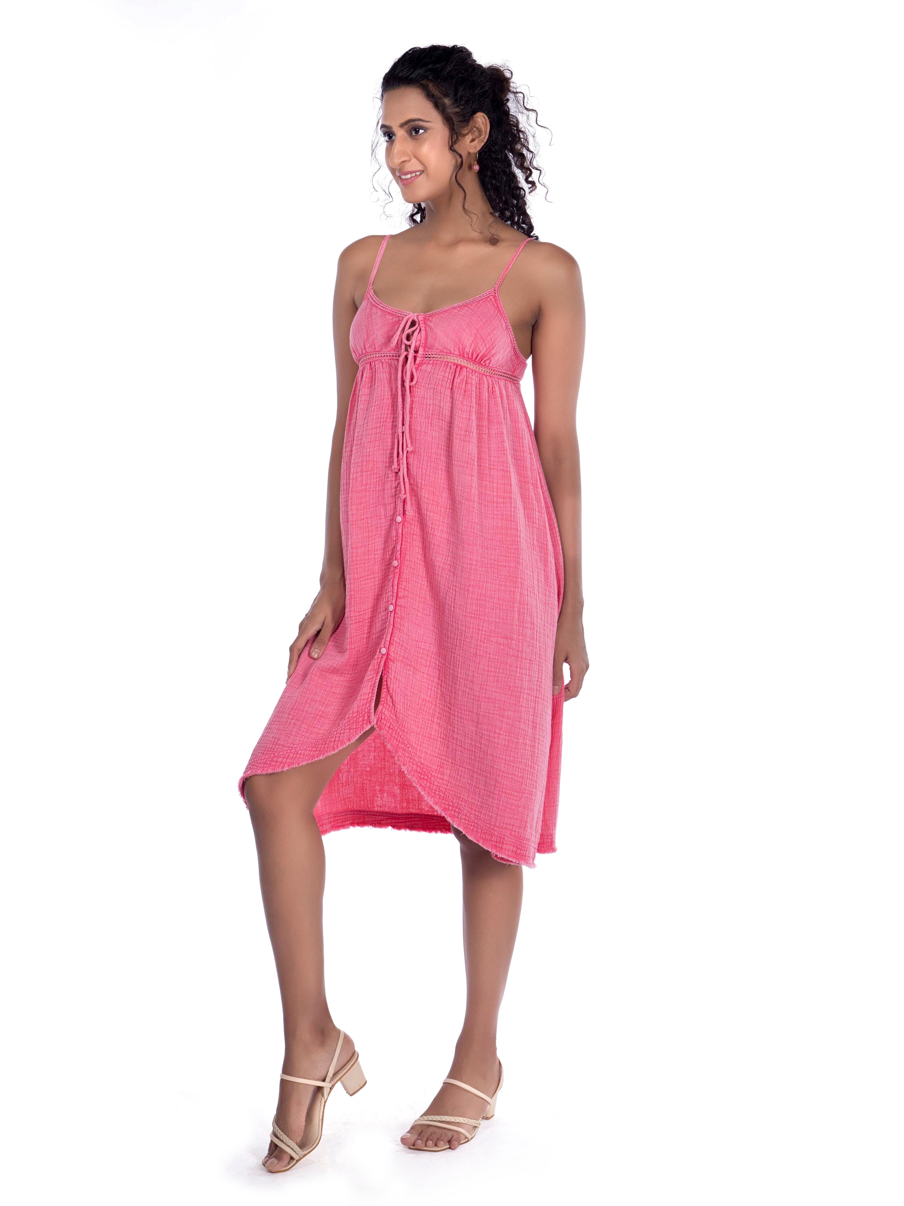 Pink Cotton Slip Dress