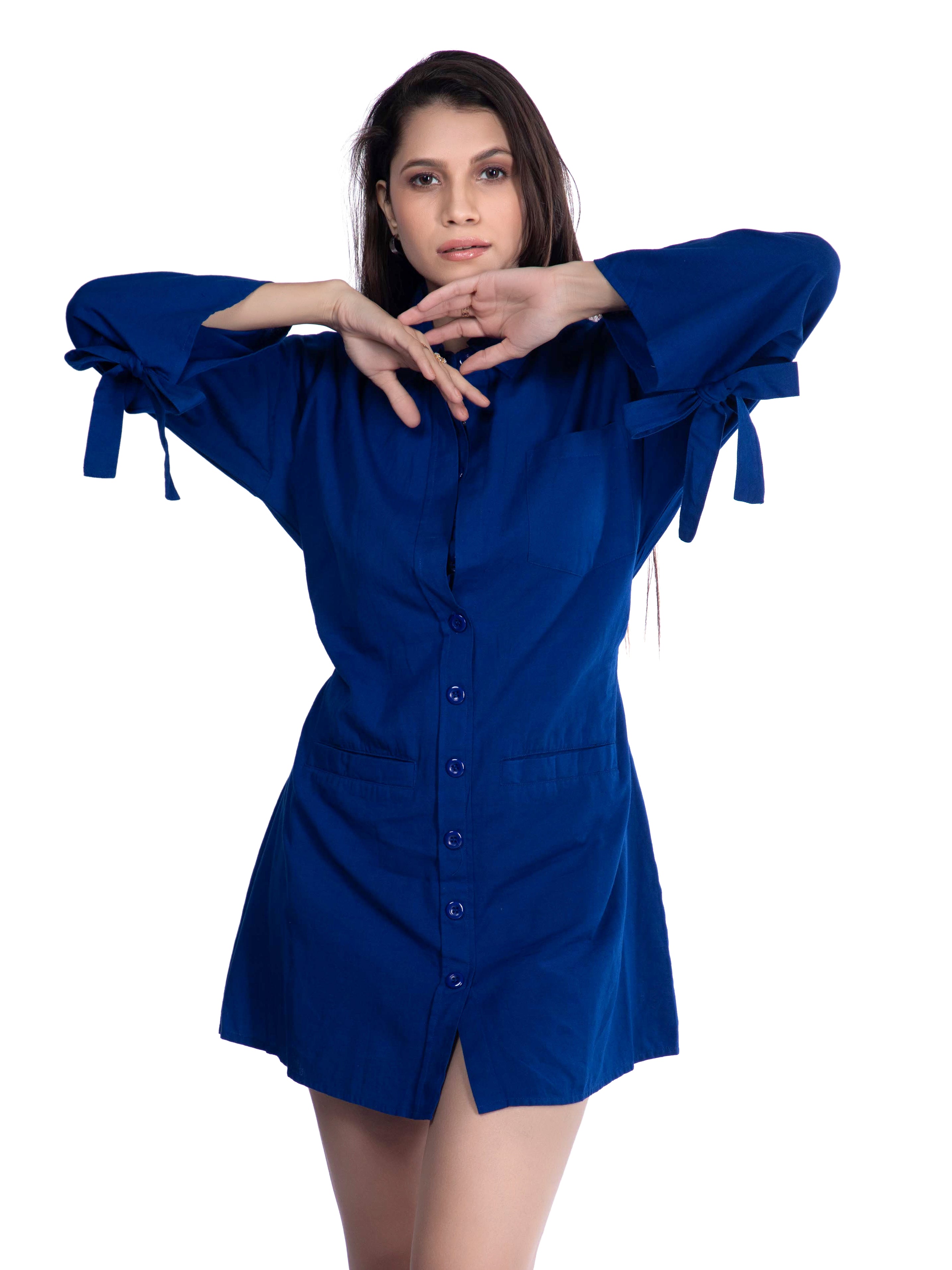 Navy Blue Button Down Dress