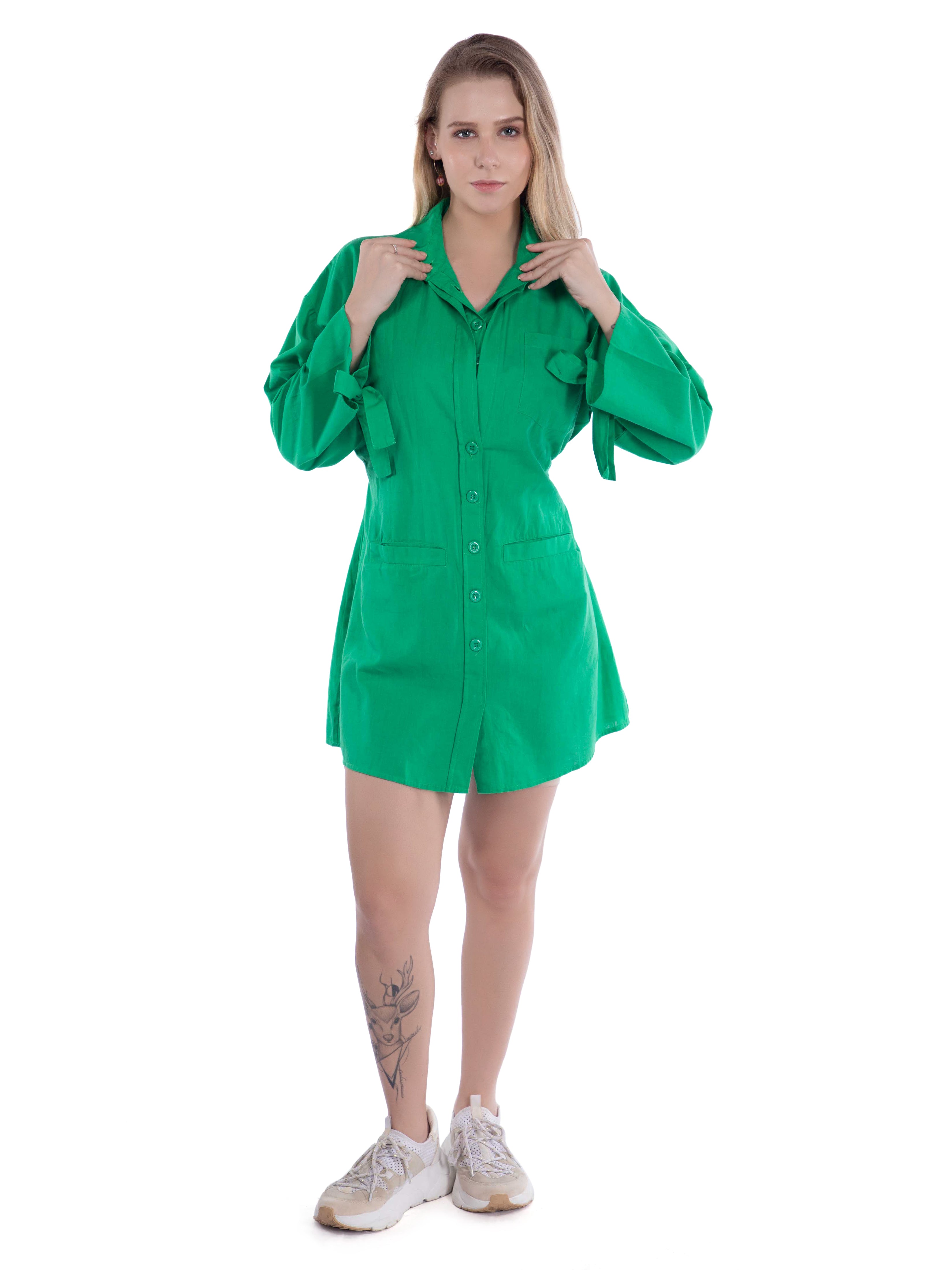 Green Button Down Dress