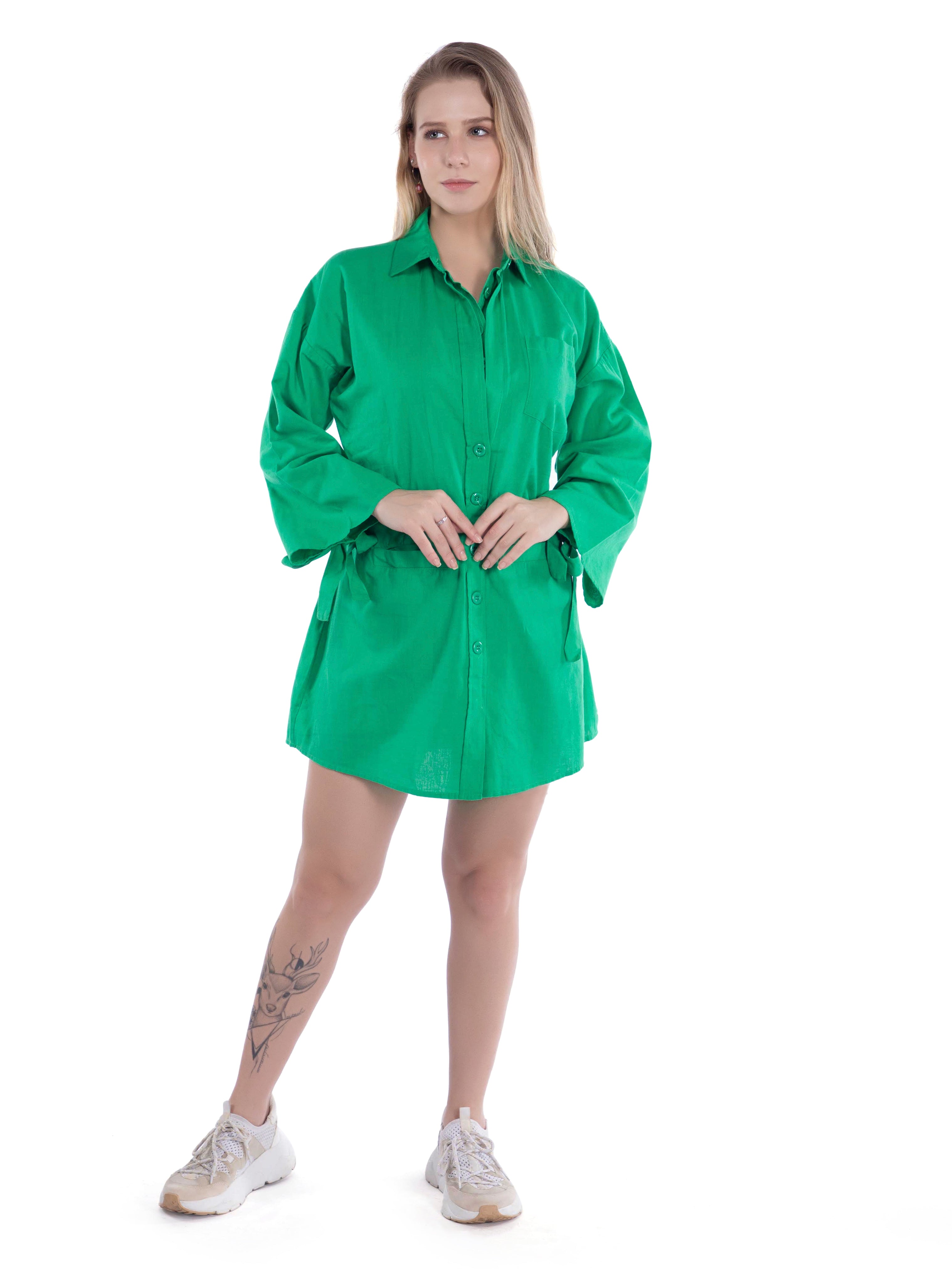 Green Button Down Dress