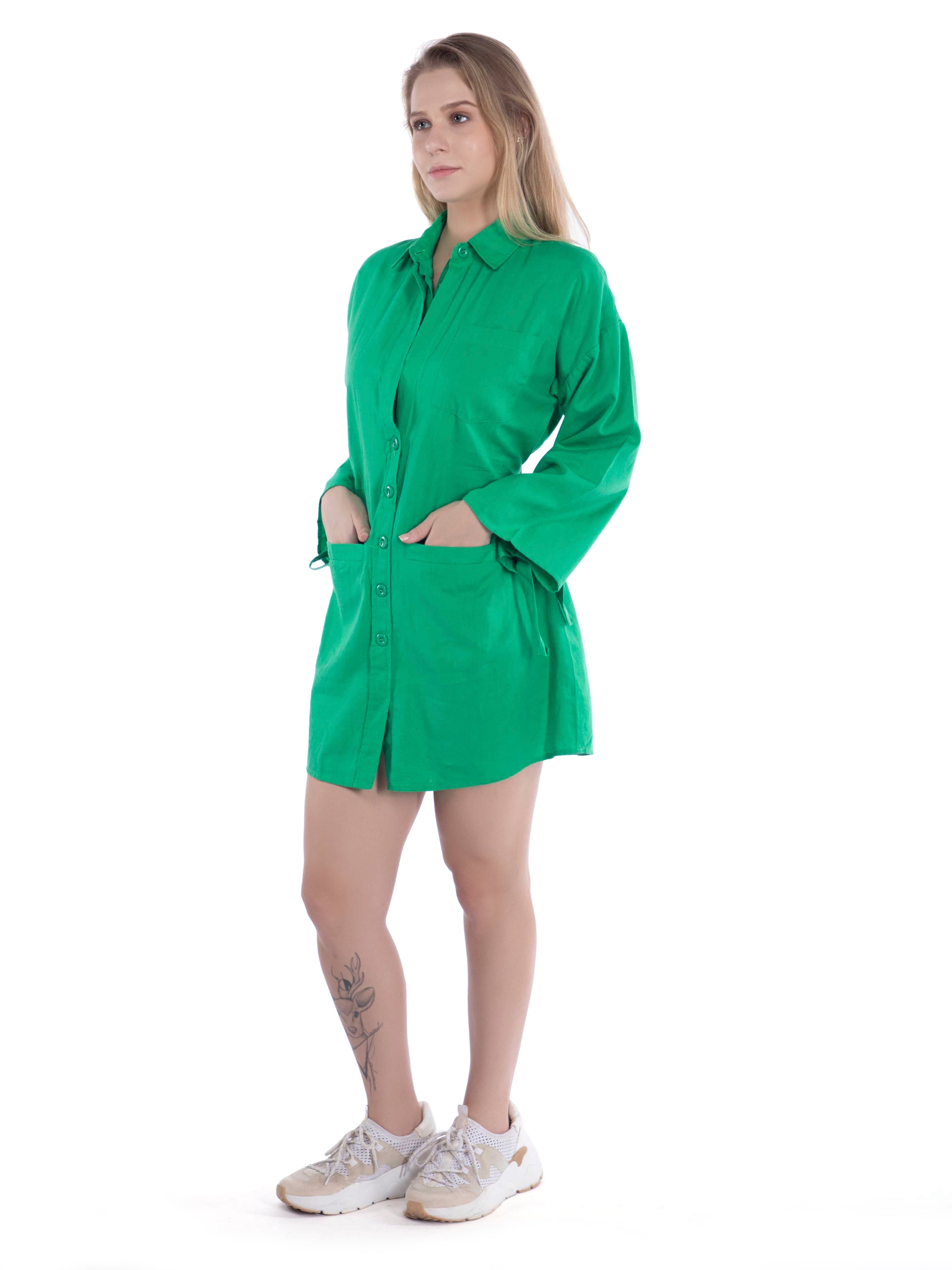 Green Button Down Dress