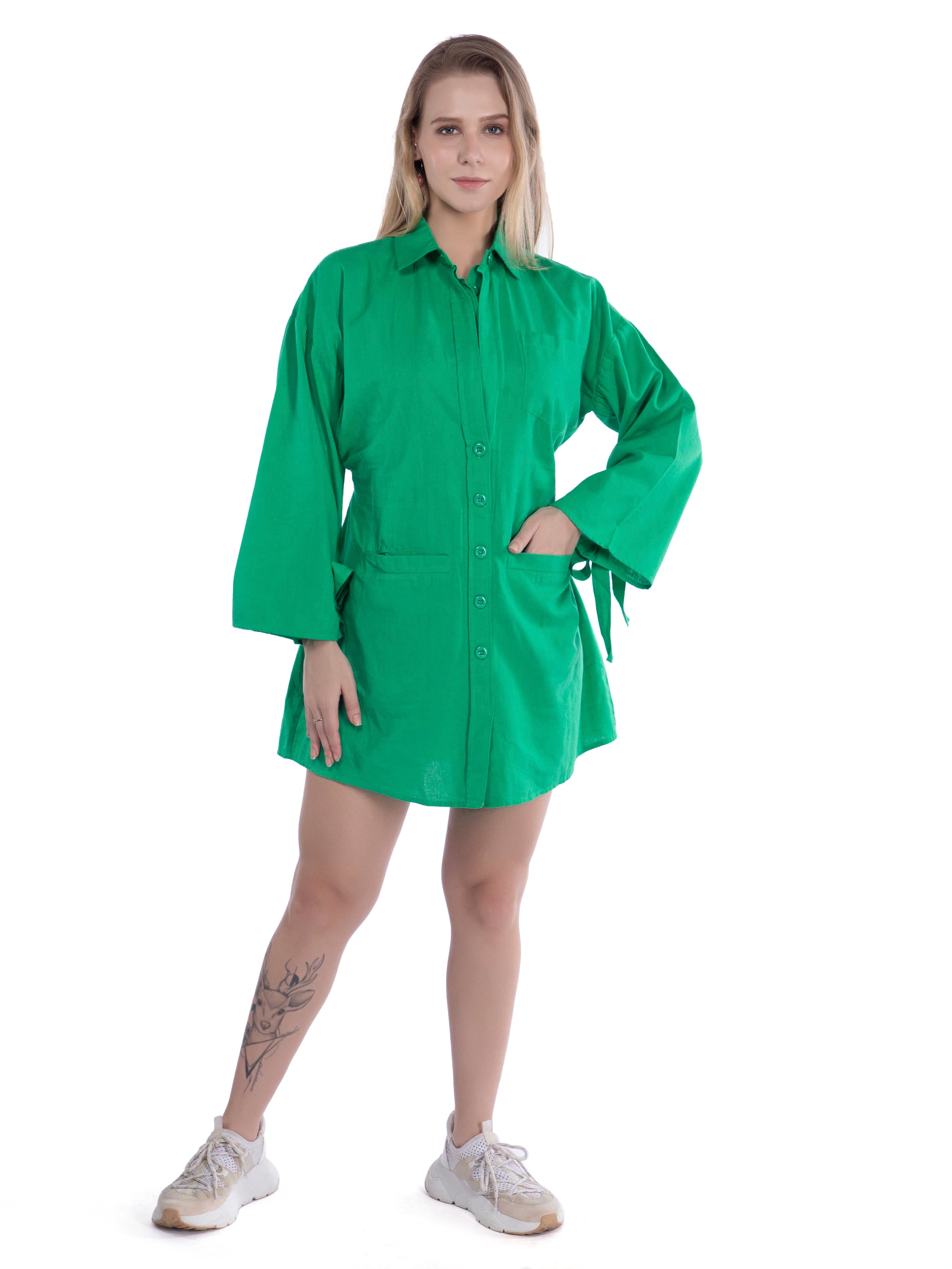 Green Button Down Dress