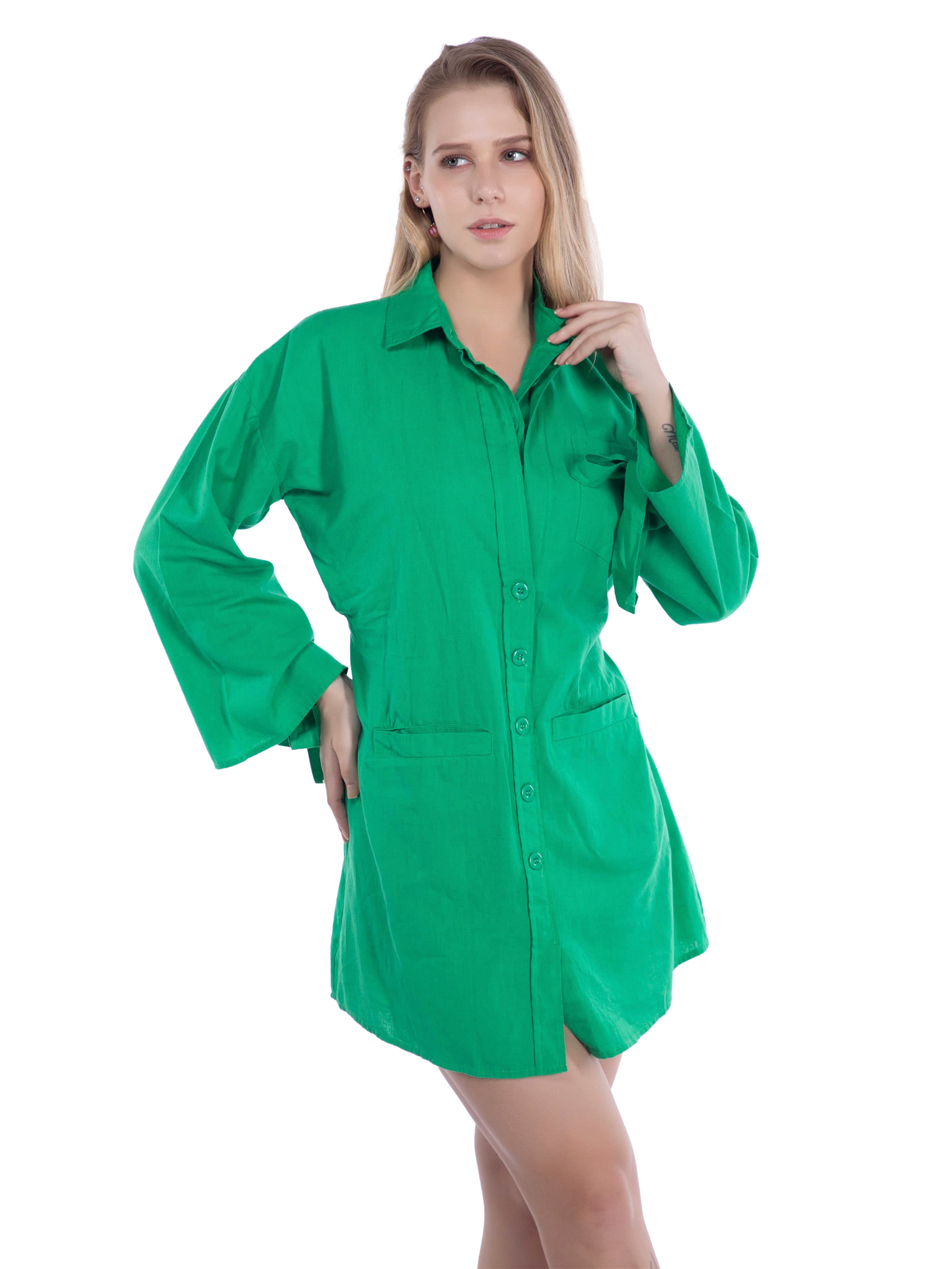 Green Button Down Dress