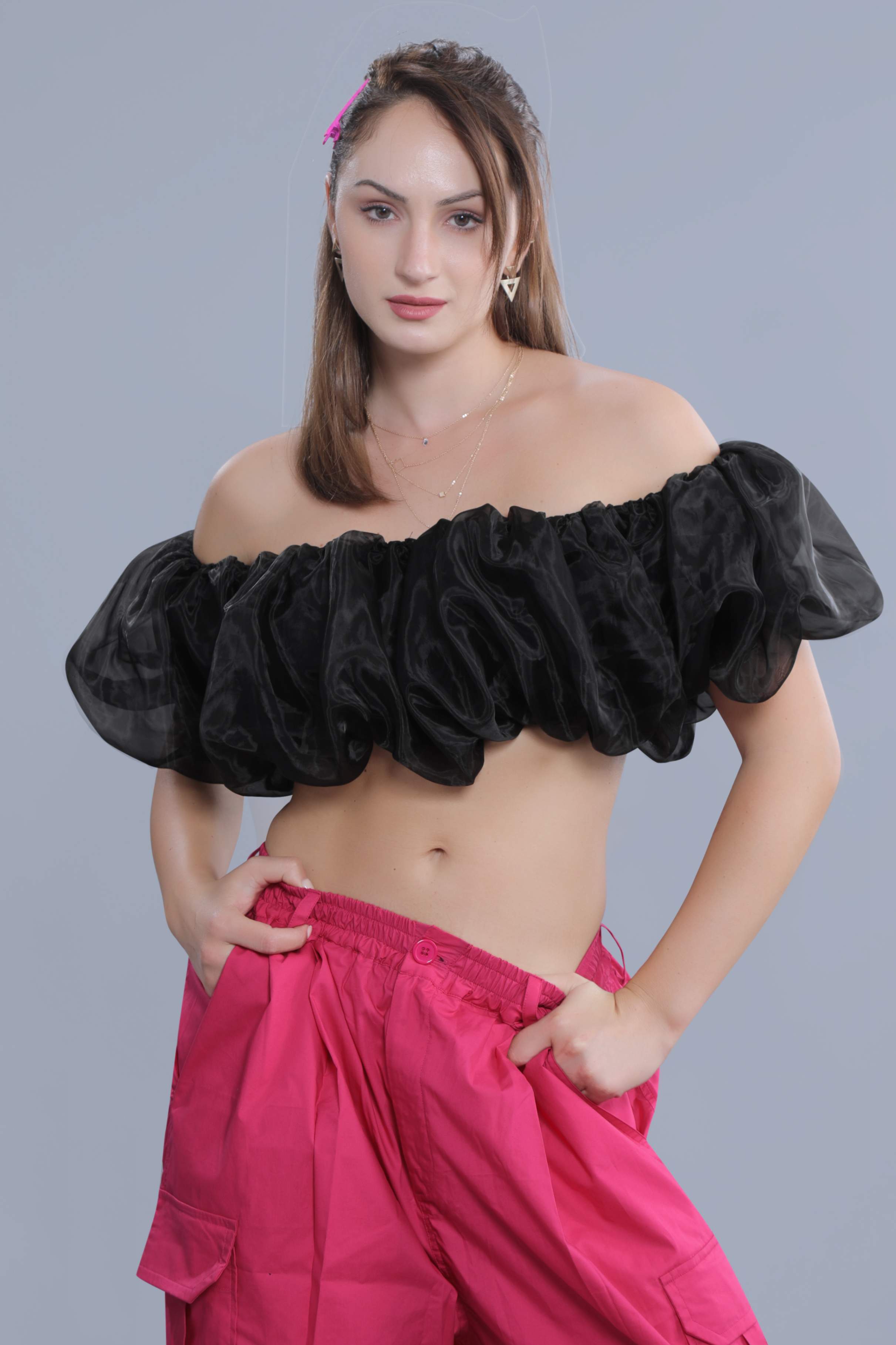 Off-Shoulder Cloud Crop Top FRENCH THEORY