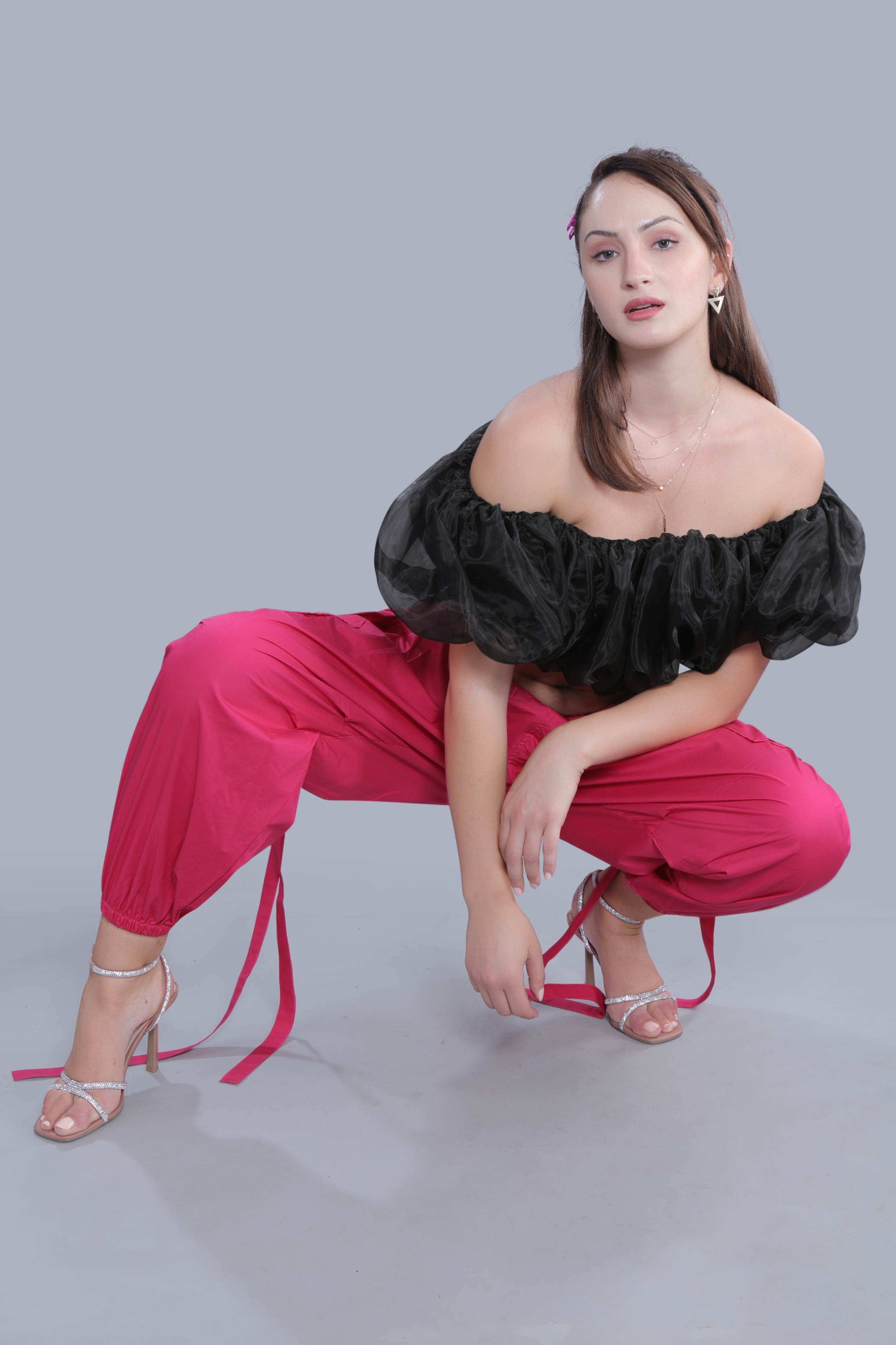Off-Shoulder Cloud Crop Top FRENCH THEORY