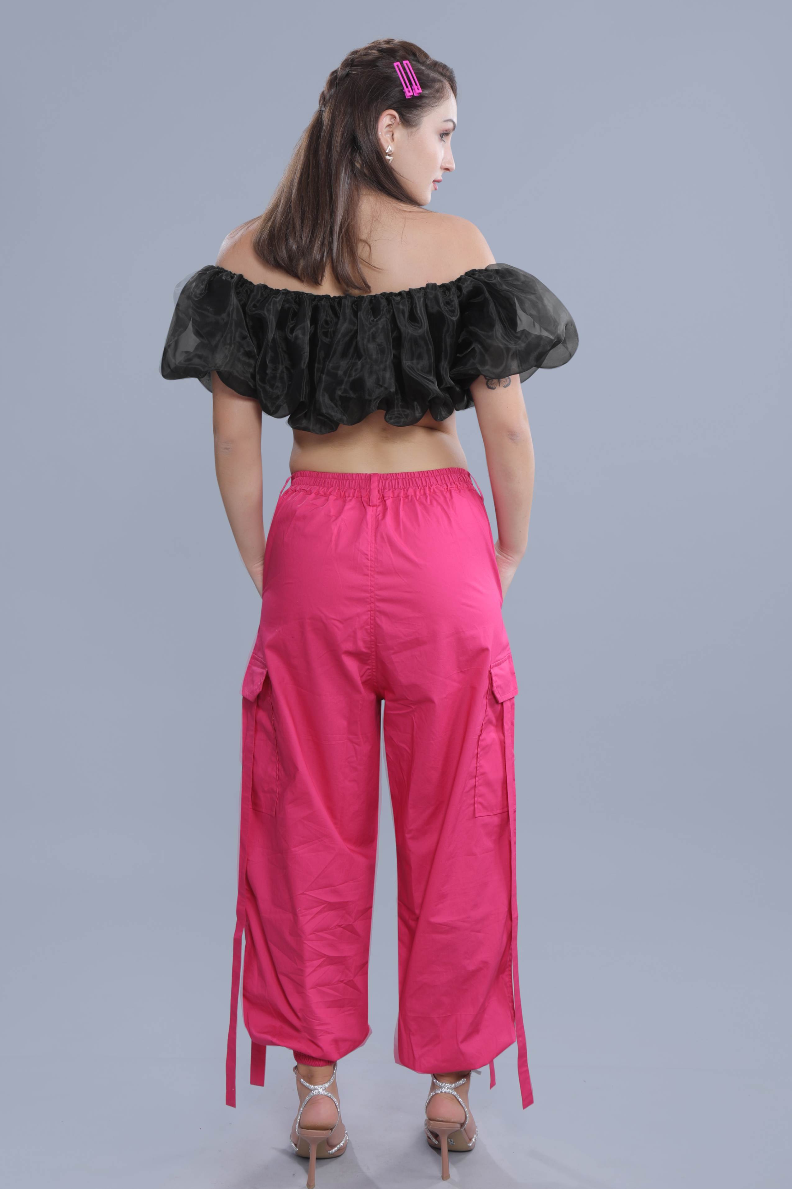 Buy Hot Pink Cargo Pants Party/ Casual Wear Cotton Online