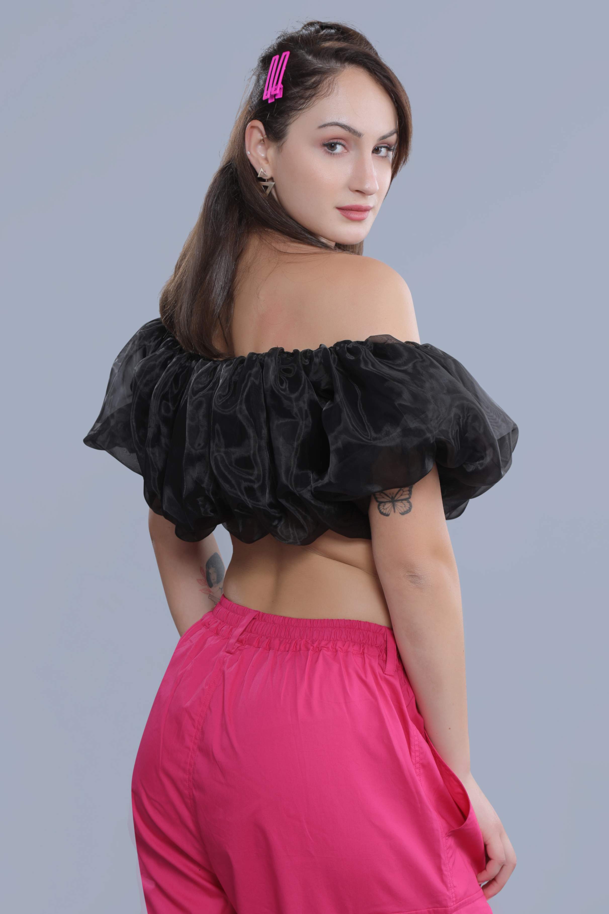Off-Shoulder Cloud Crop Top FRENCH THEORY