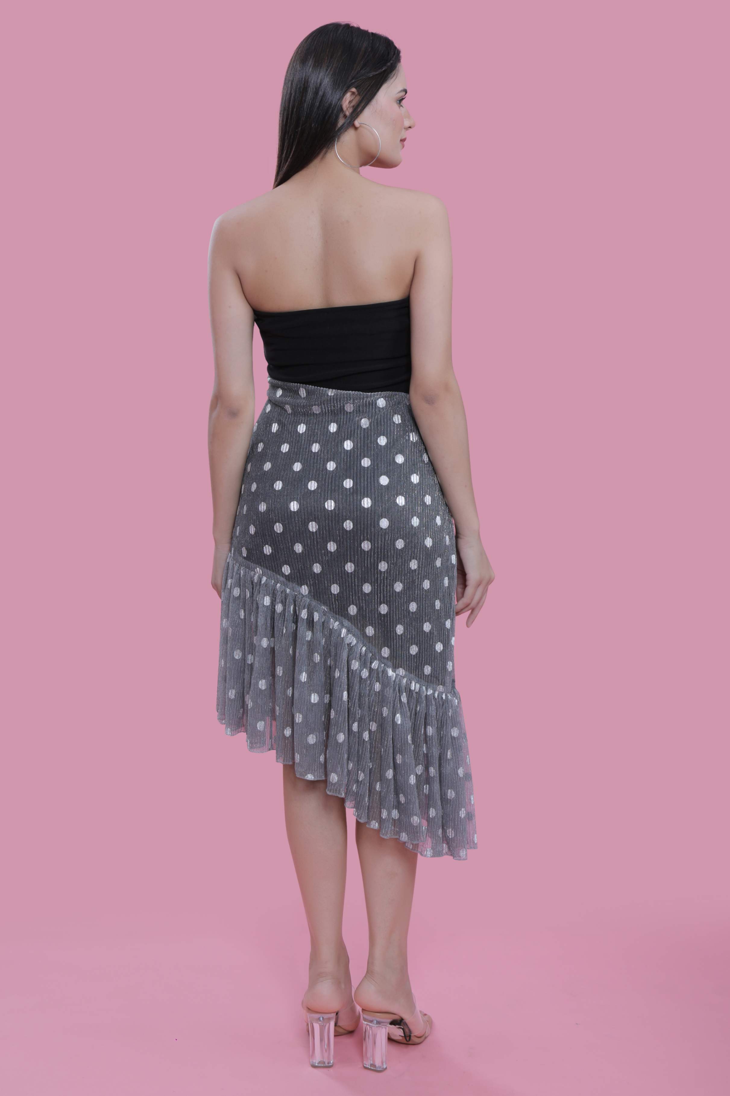Black Jacquard A-Line Shimmer Party Dress FRENCH THEORY