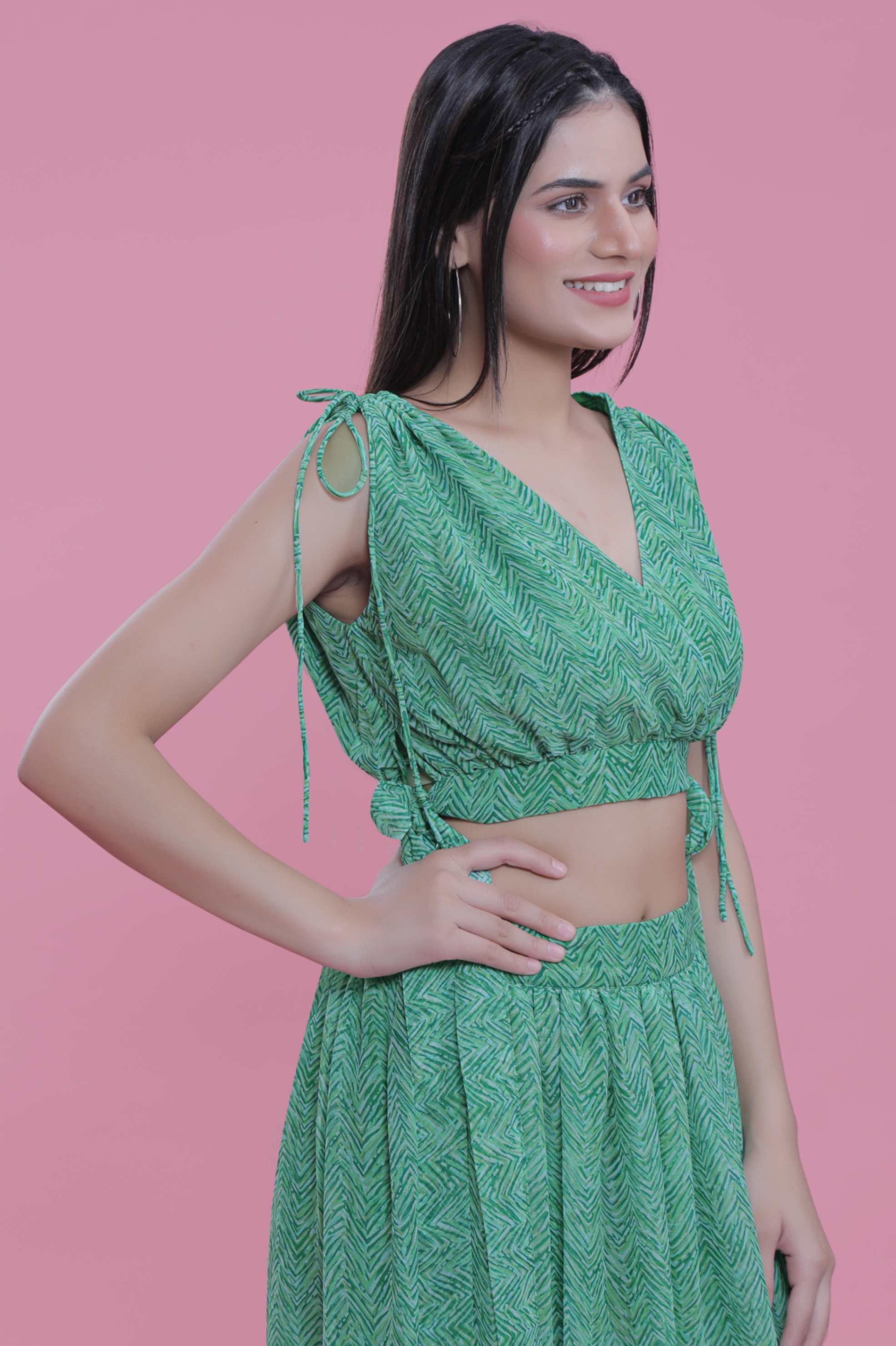 Chiffon Relax Fit Crop Top FRENCH THEORY