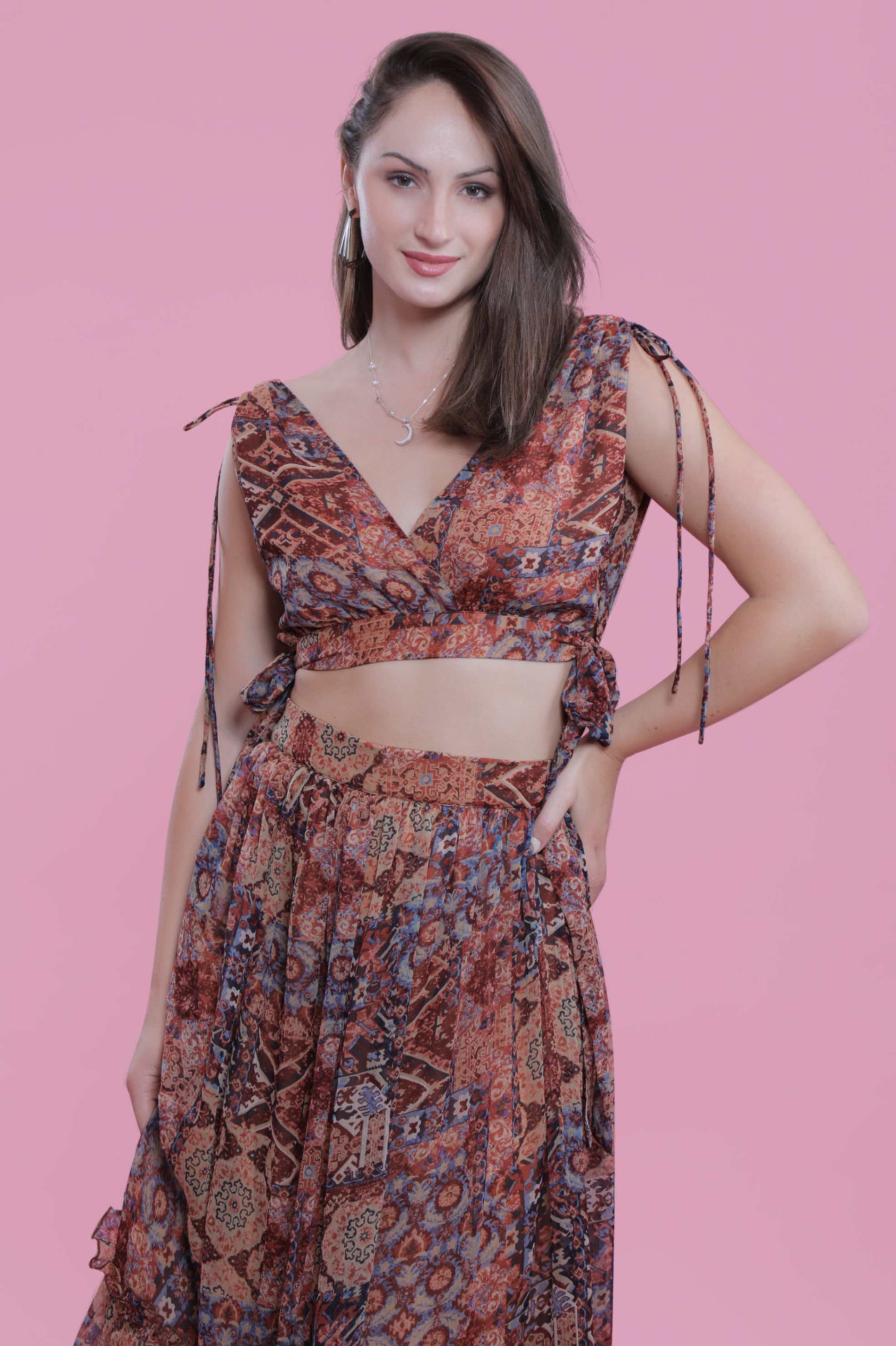 Chiffon Relax Fit Crop Top FRENCH THEORY