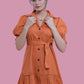 Orange Overdyed A-Line Dress