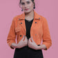 Orange Overdyed Long Sleeve Jacket